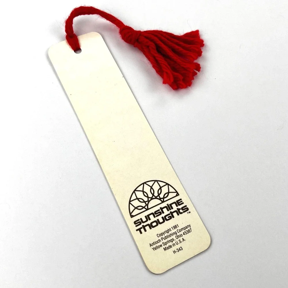 Vintage 1981 Frog Toad Bookmark Sunshine Thoughts Love Tassel Antioch‎ H-343